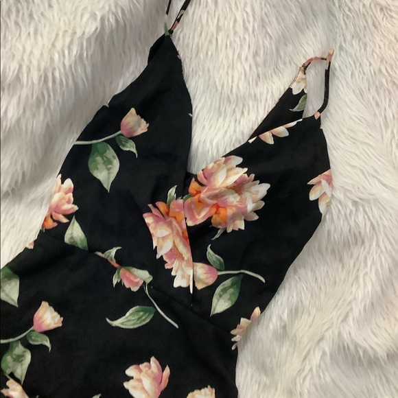 Lush black floral maxi summer dress size small - Picture 6 of 6